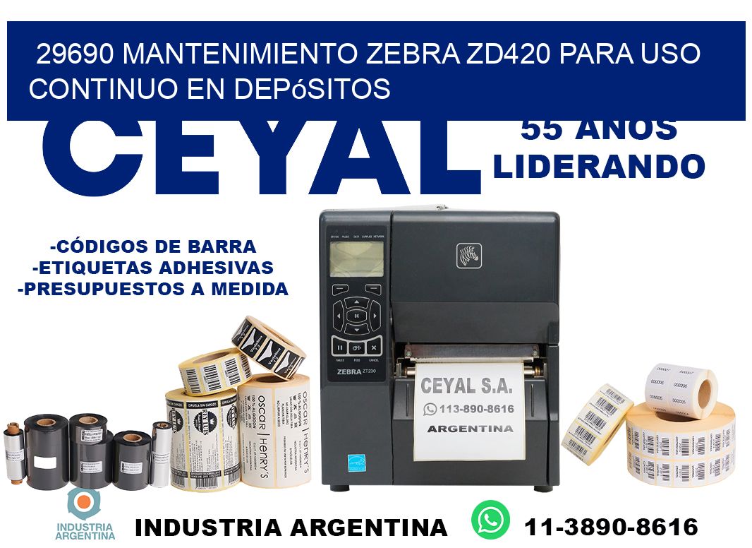 29690 mantenimiento zebra zd420 para uso continuo en depósitos