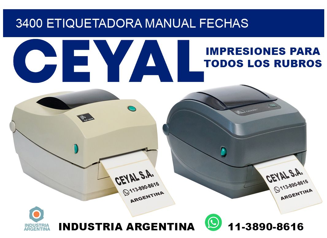 3400 etiquetadora manual fechas