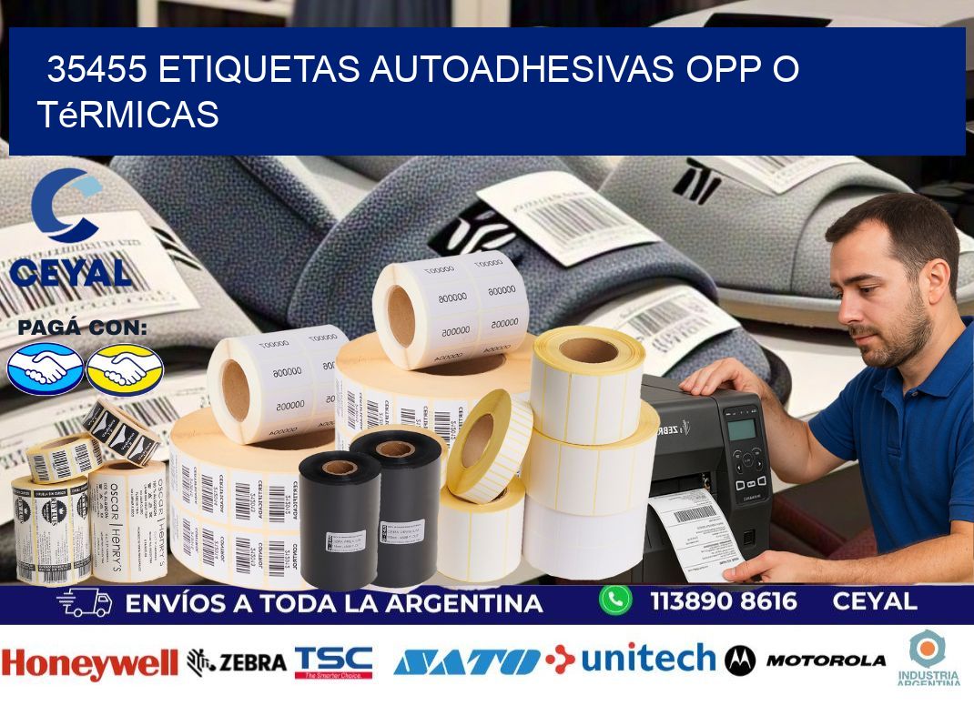 35455 etiquetas autoadhesivas opp o térmicas