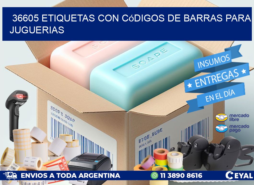 36605 etiquetas con códigos de barras para juguerias