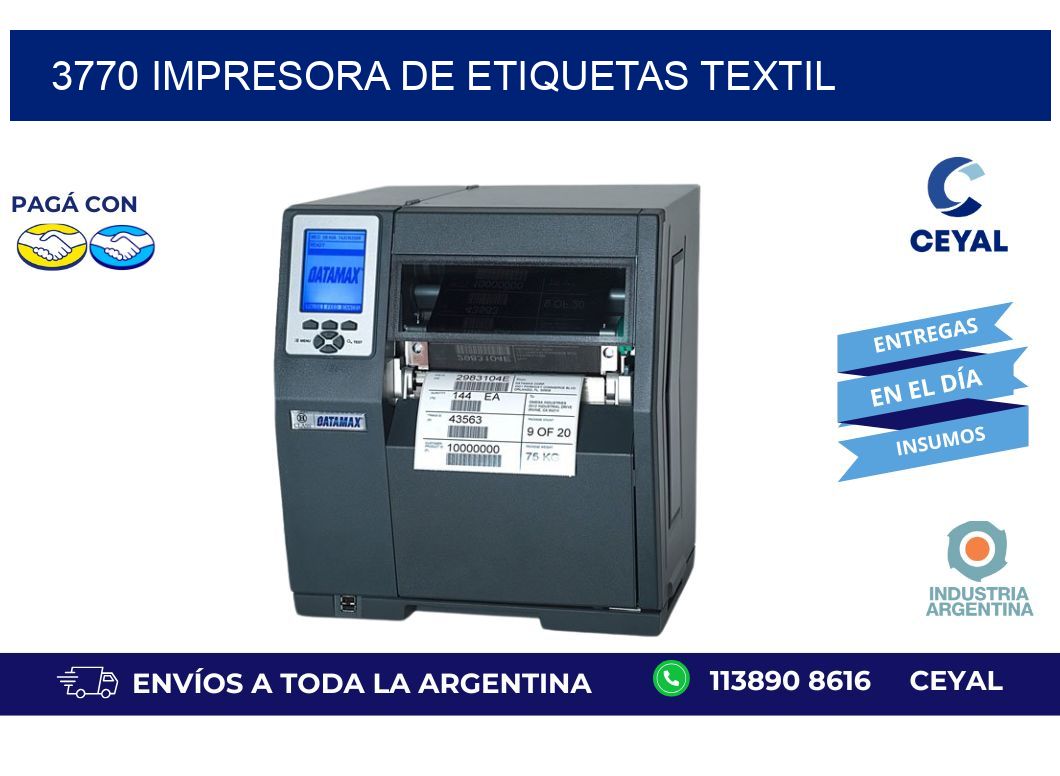 3770 Impresora de etiquetas textil