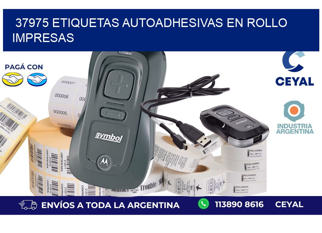 37975 Etiquetas autoadhesivas en rollo impresas