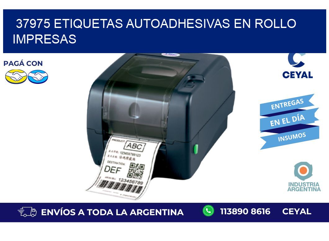 37975 Etiquetas autoadhesivas en rollo impresas