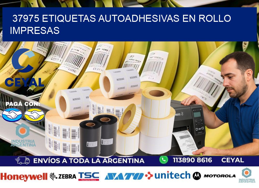 37975 Etiquetas autoadhesivas en rollo impresas
