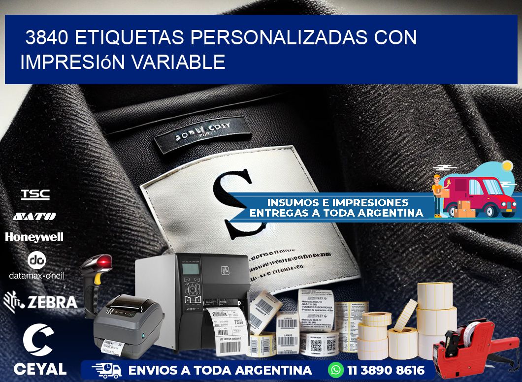 3840 etiquetas personalizadas con impresión variable