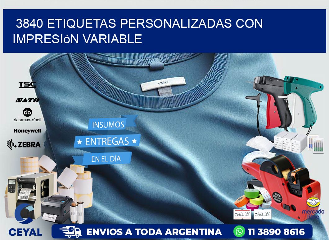 3840 etiquetas personalizadas con impresión variable