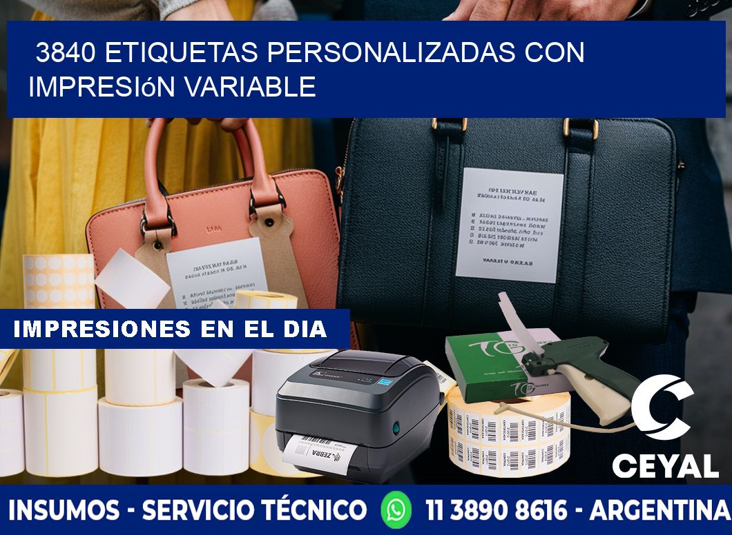3840 etiquetas personalizadas con impresión variable