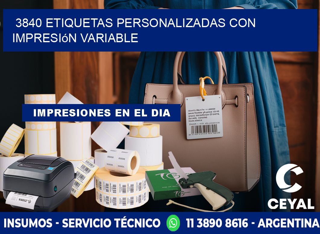 3840 etiquetas personalizadas con impresión variable