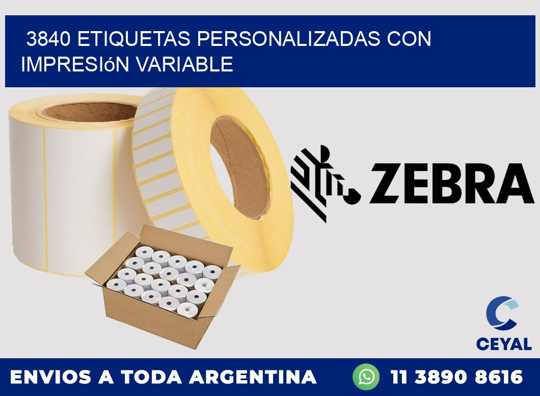 3840 etiquetas personalizadas con impresión variable
