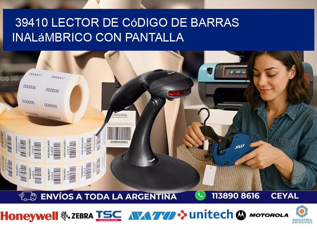 39410 Lector de código de barras inalámbrico con Pantalla
