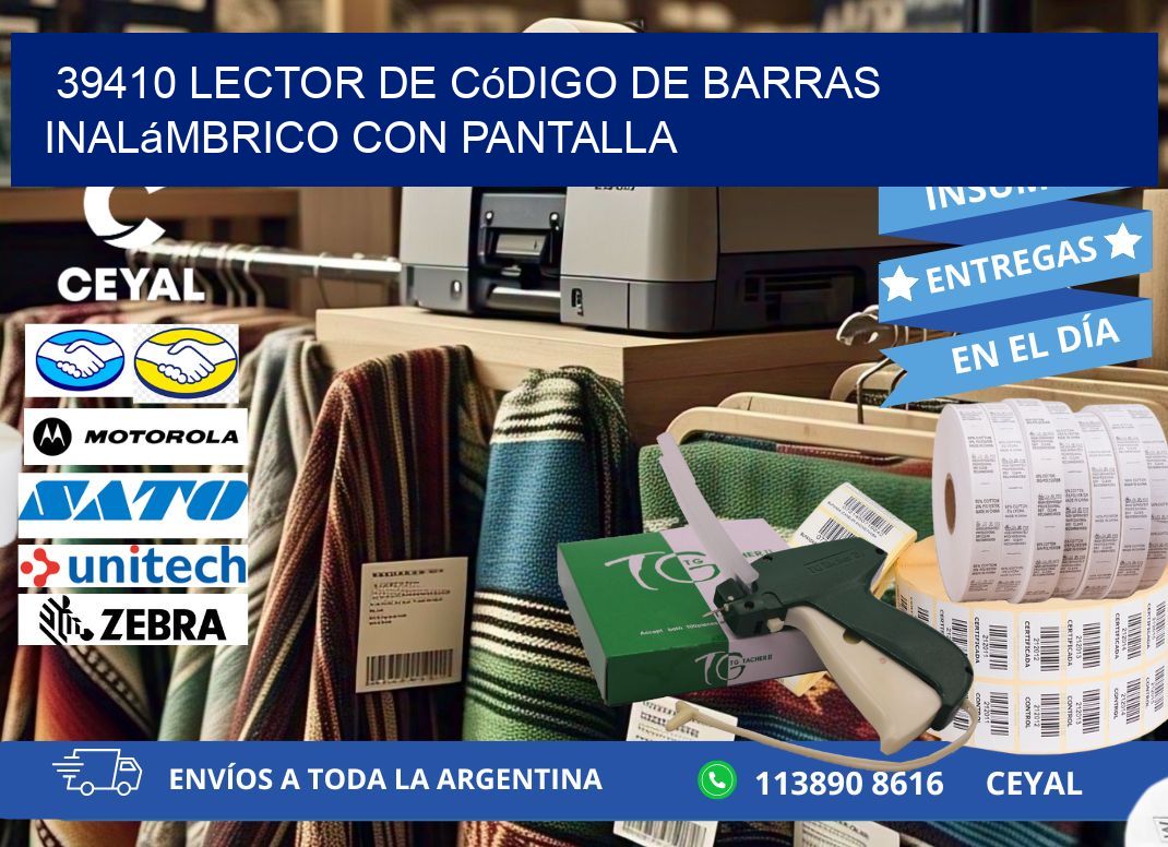 39410 Lector de código de barras inalámbrico con Pantalla
