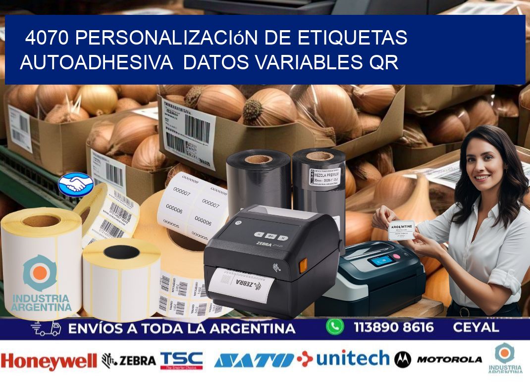 4070 Personalización de etiquetas autoadhesiva datos variables QR