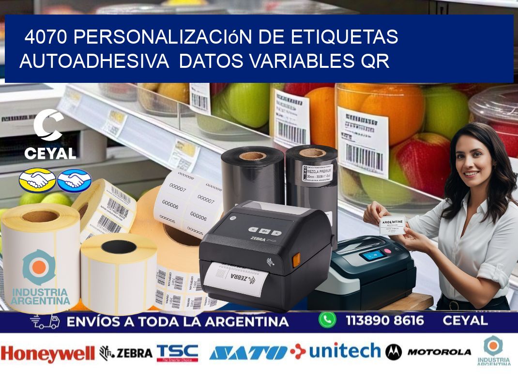 4070 Personalización de etiquetas autoadhesiva datos variables QR