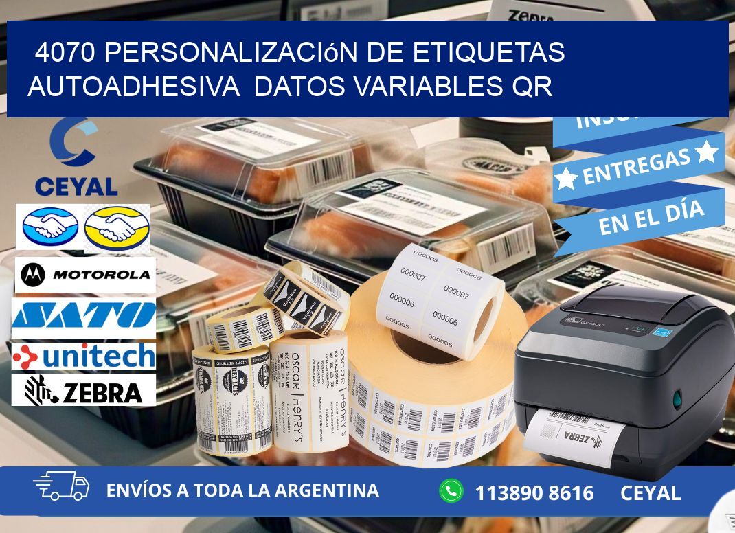 4070 Personalización de etiquetas autoadhesiva datos variables QR