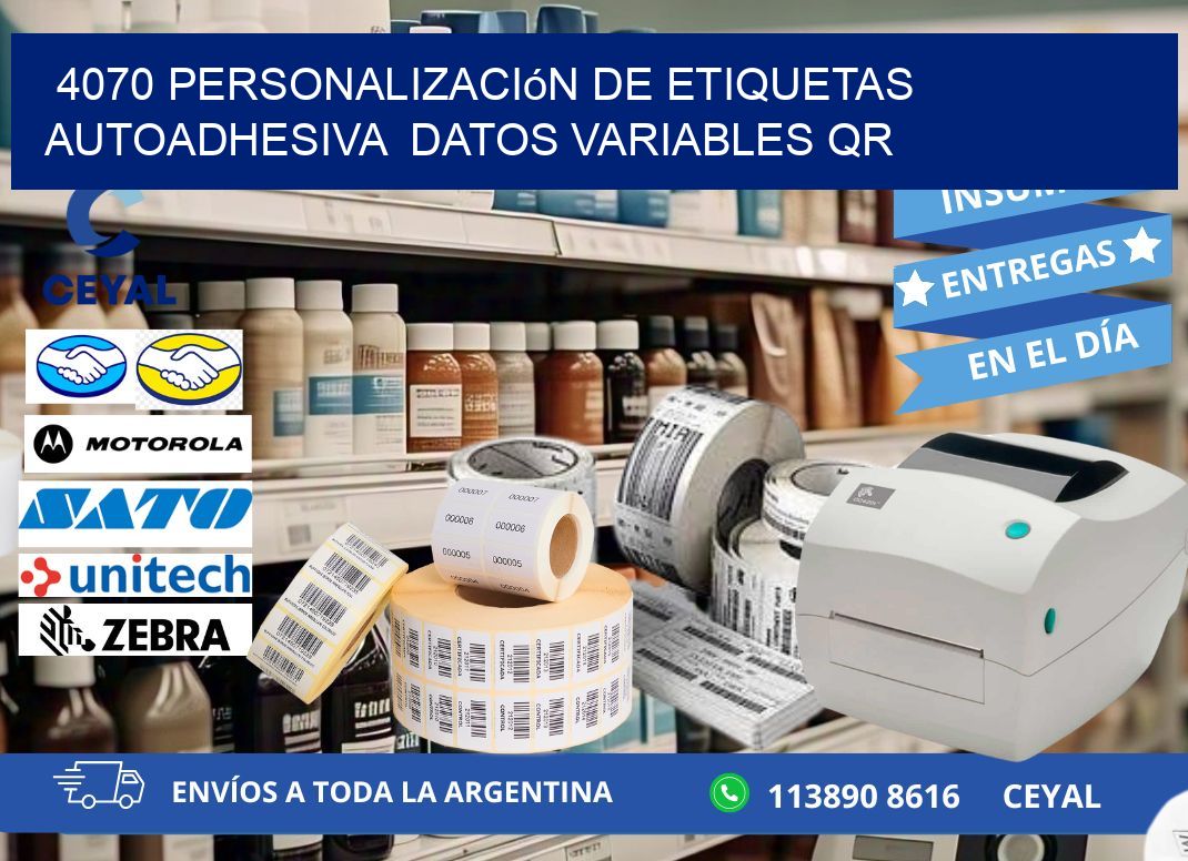 4070 Personalización de etiquetas autoadhesiva datos variables QR