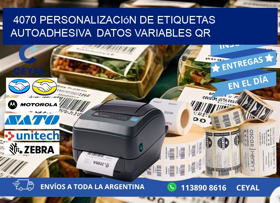 4070 Personalización de etiquetas autoadhesiva datos variables QR