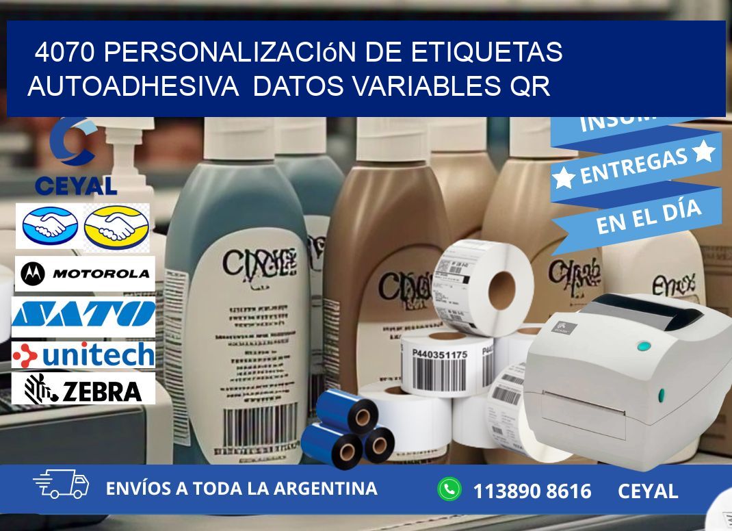 4070 Personalización de etiquetas autoadhesiva  datos variables QR