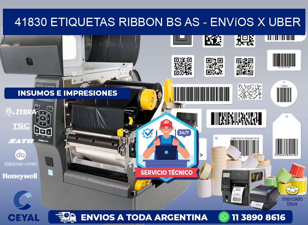 41830 etiquetas ribbon bs as - envíos x uber