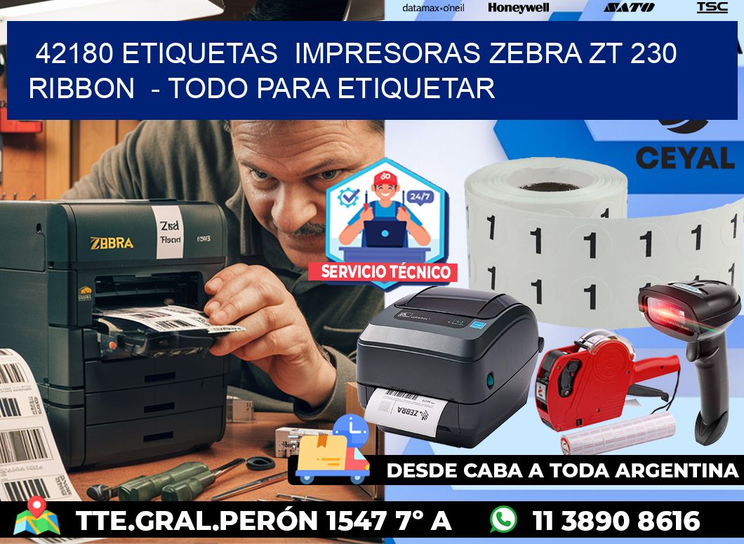 42180 etiquetas impresoras zebra zt 230 ribbon - Todo para Etiquetar