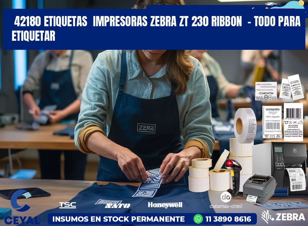 42180 etiquetas  impresoras zebra zt 230 ribbon  – Todo para Etiquetar
