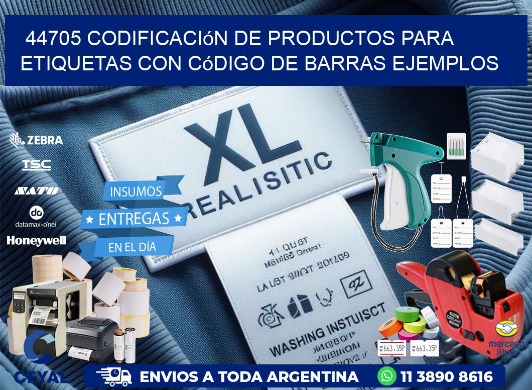 44705 Codificación de productos para etiquetas con código de barras ejemplos