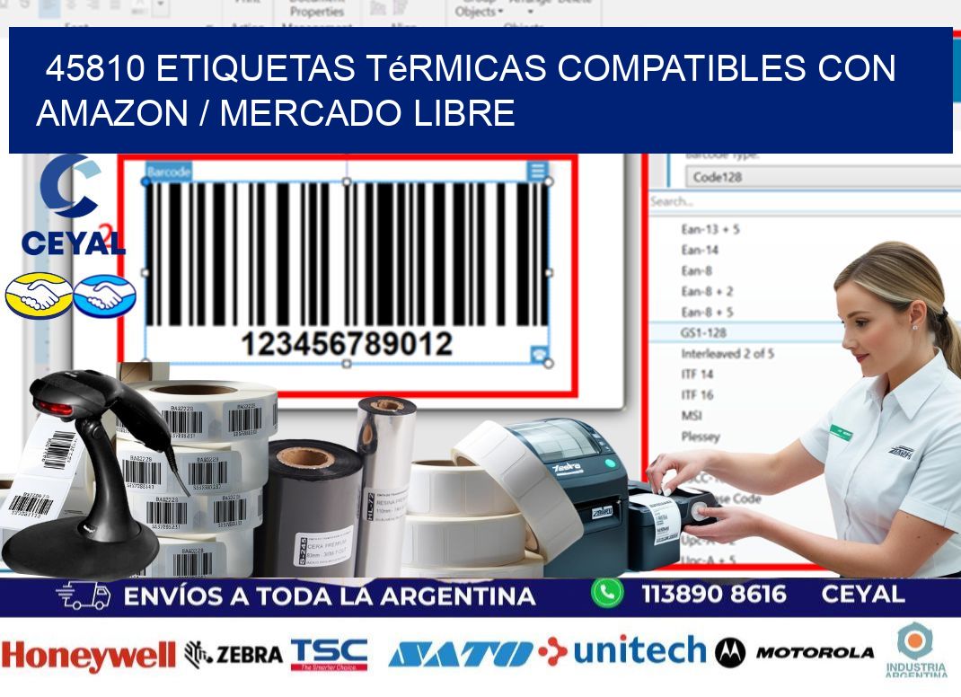 45810 etiquetas térmicas compatibles con Amazon / Mercado Libre