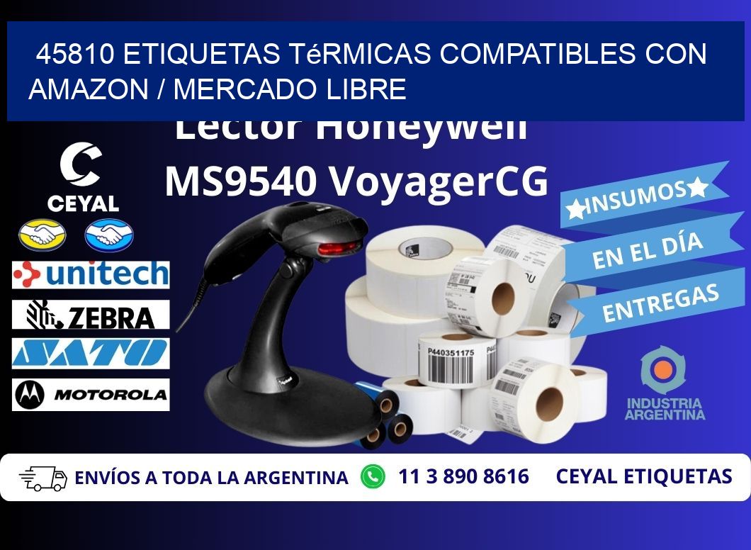 45810 etiquetas térmicas compatibles con Amazon / Mercado Libre