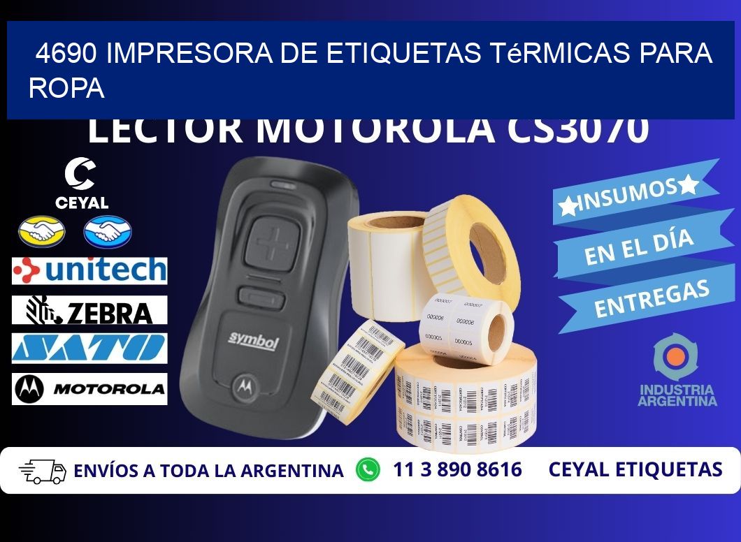 4690 impresora de etiquetas térmicas para ropa