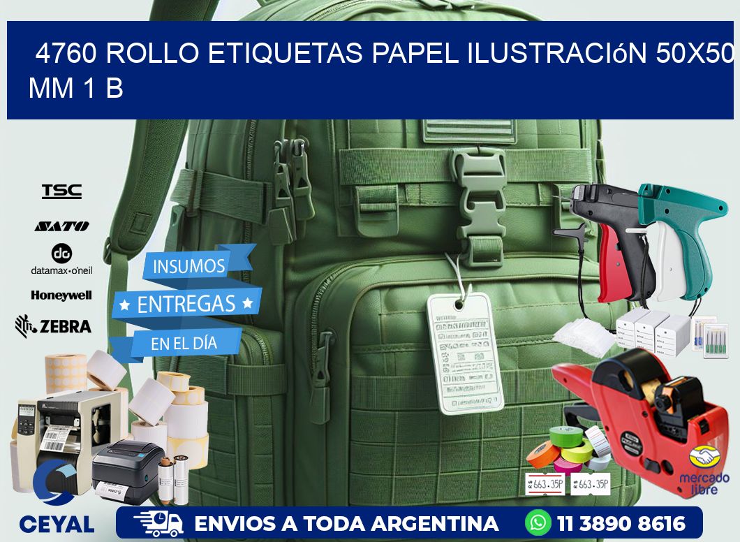 4760 Rollo Etiquetas Papel Ilustración 50×50 Mm 1 B