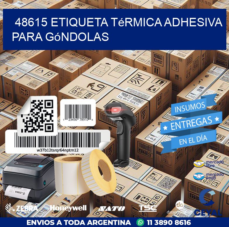 48615 Etiqueta térmica adhesiva para góndolas