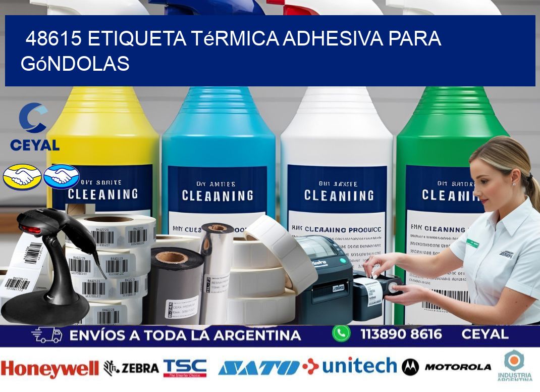 48615 Etiqueta térmica adhesiva para góndolas