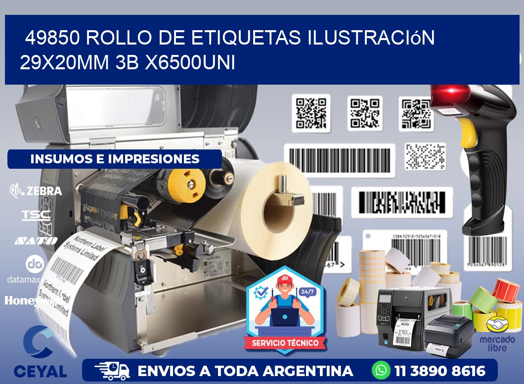 49850 Rollo De Etiquetas Ilustración 29x20mm 3b X6500uni