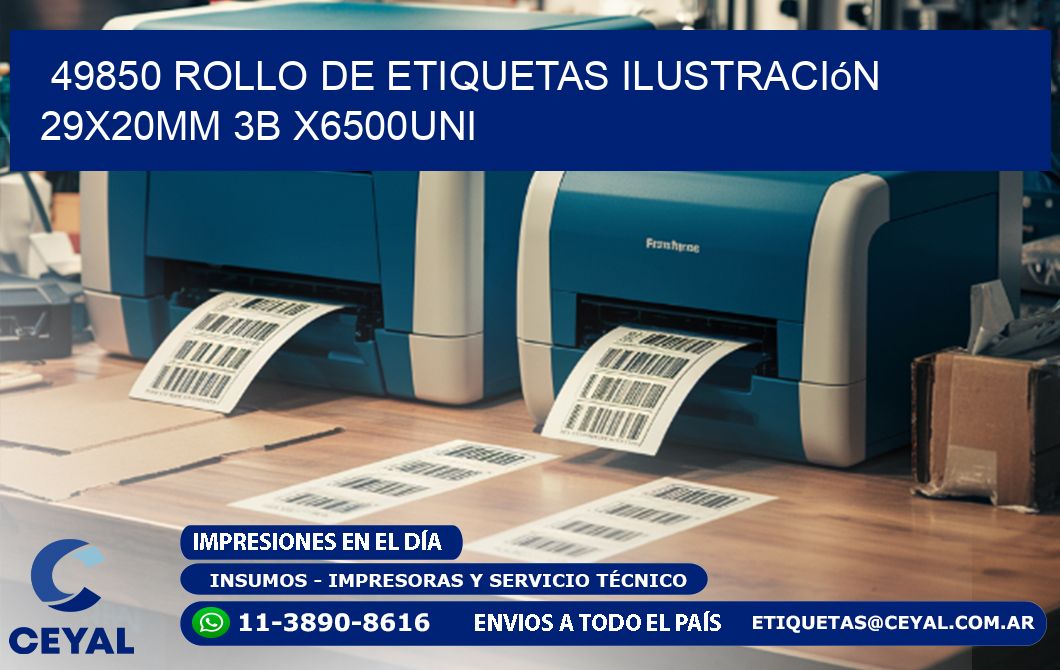 49850 Rollo De Etiquetas Ilustración 29x20mm 3b X6500uni