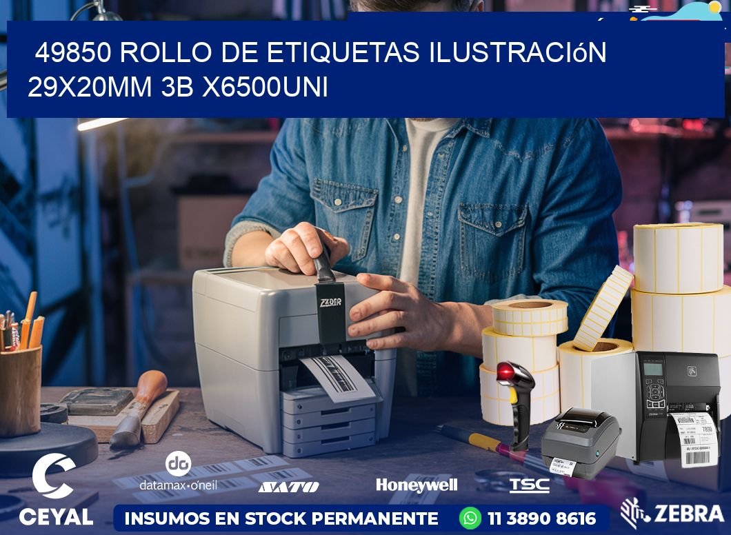 49850 Rollo De Etiquetas Ilustración 29x20mm 3b X6500uni