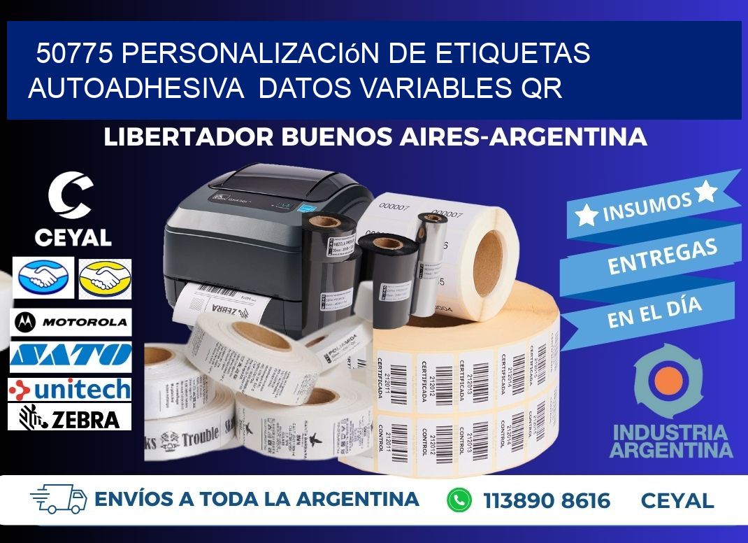 50775 Personalización de etiquetas autoadhesiva  datos variables QR