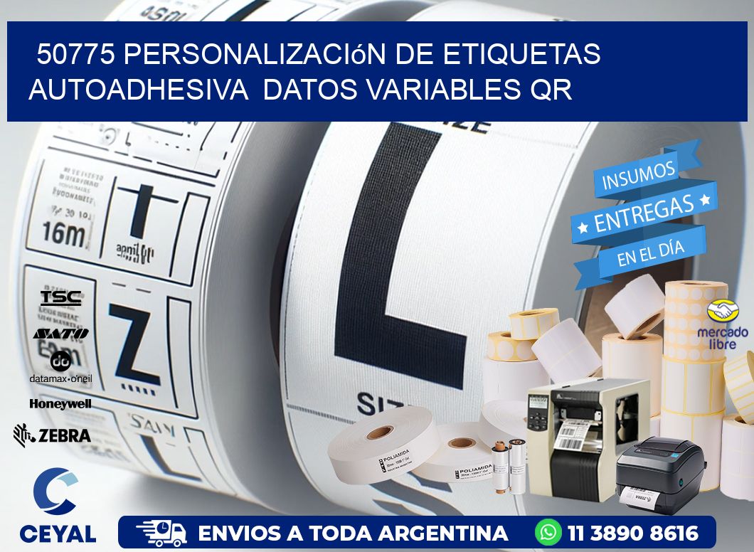 50775 Personalización de etiquetas autoadhesiva  datos variables QR