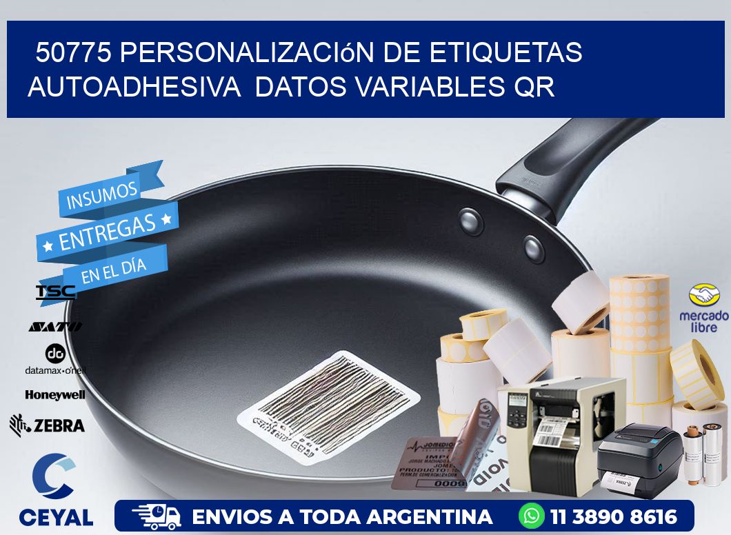 50775 Personalización de etiquetas autoadhesiva  datos variables QR