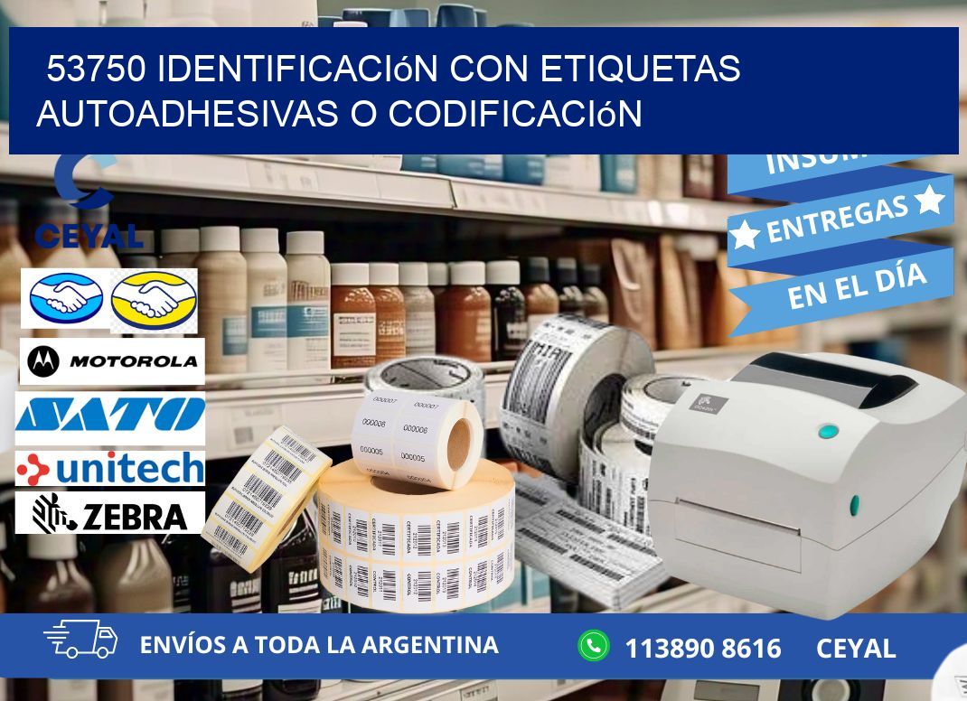 53750 identificación con etiquetas autoadhesivas o codificación