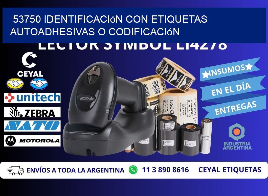 53750 identificación con etiquetas autoadhesivas o codificación