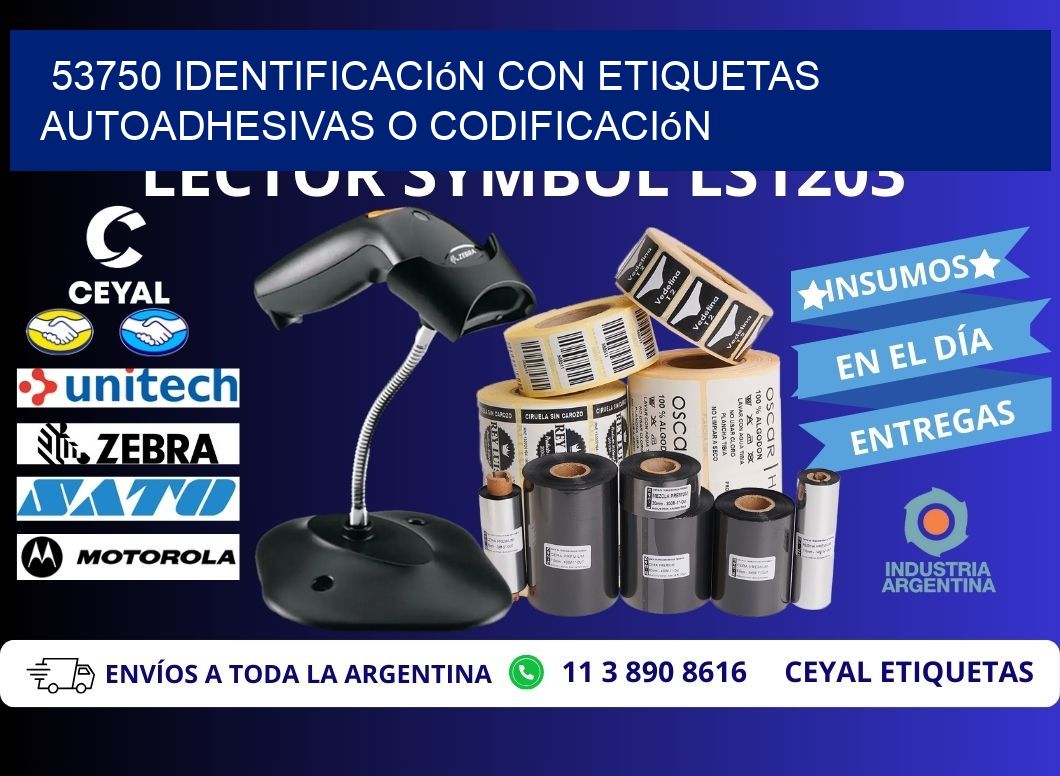 53750 identificación con etiquetas autoadhesivas o codificación