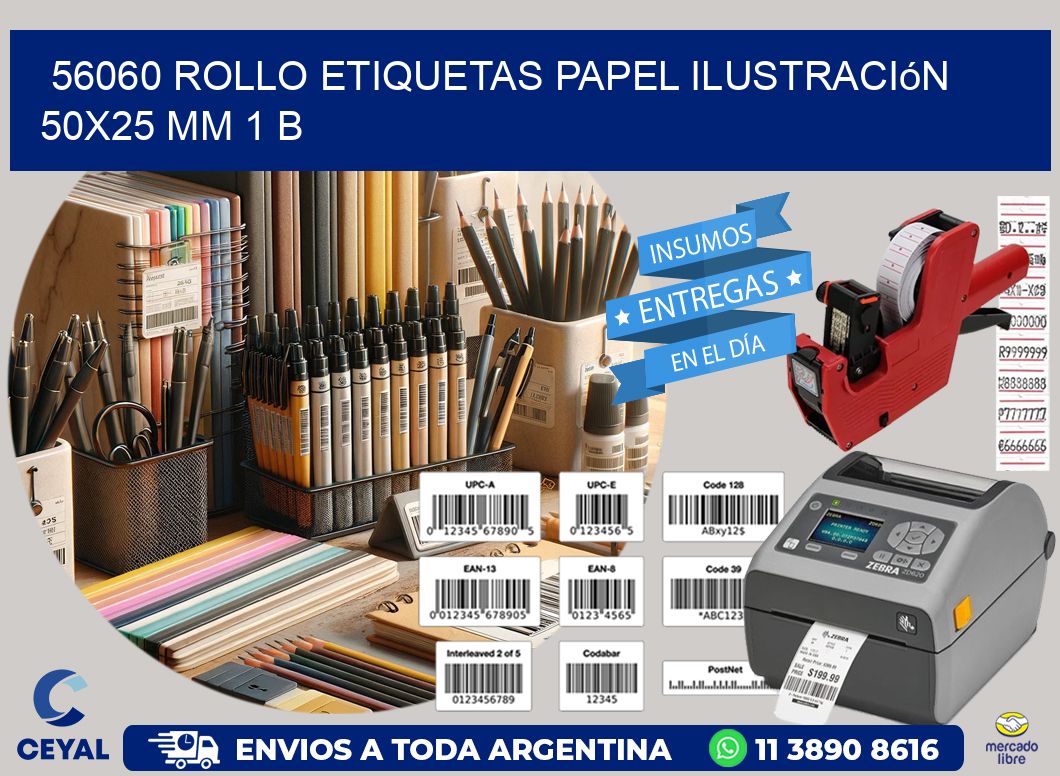 56060 Rollo Etiquetas Papel Ilustración 50x25 Mm 1 B