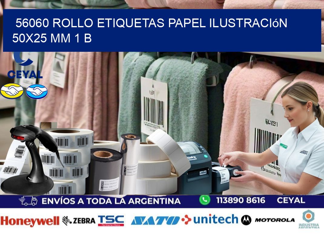 56060 Rollo Etiquetas Papel Ilustración 50x25 Mm 1 B