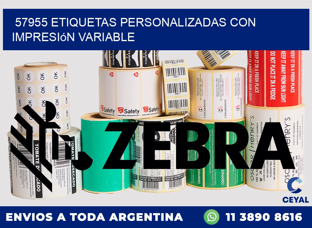 57955 etiquetas personalizadas con impresión variable