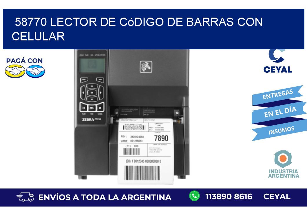 58770 Lector de código de barras con celular