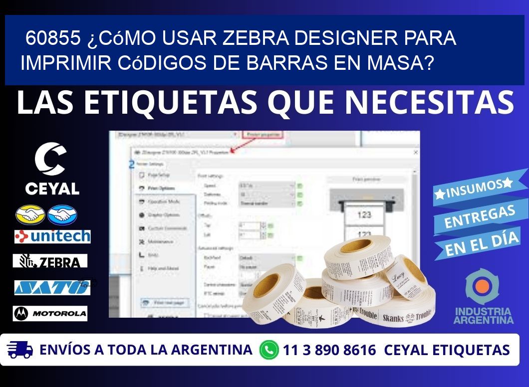 60855 ¿Cómo usar Zebra Designer para imprimir códigos de barras en masa?