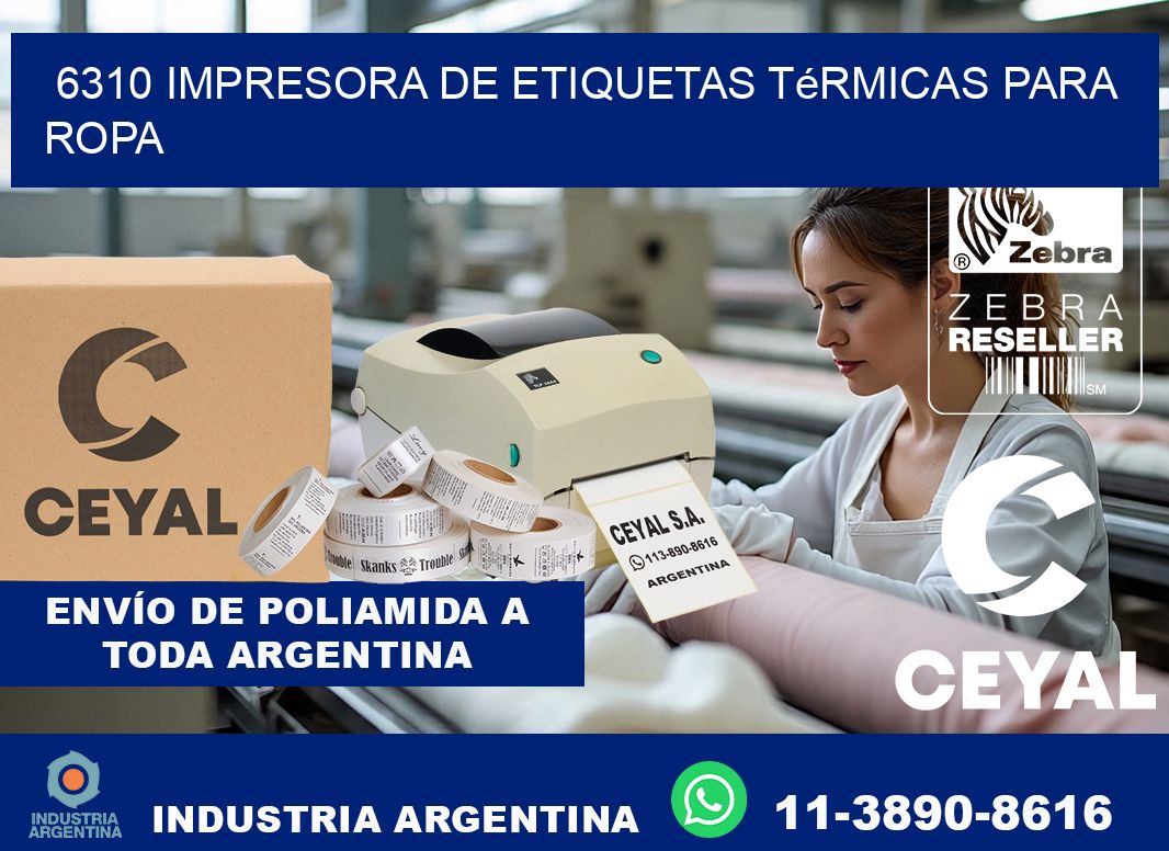 6310 impresora de etiquetas térmicas para ropa