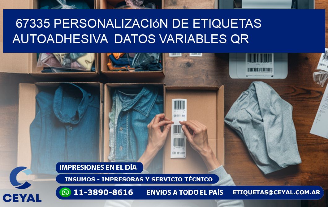 67335 Personalización de etiquetas autoadhesiva  datos variables QR