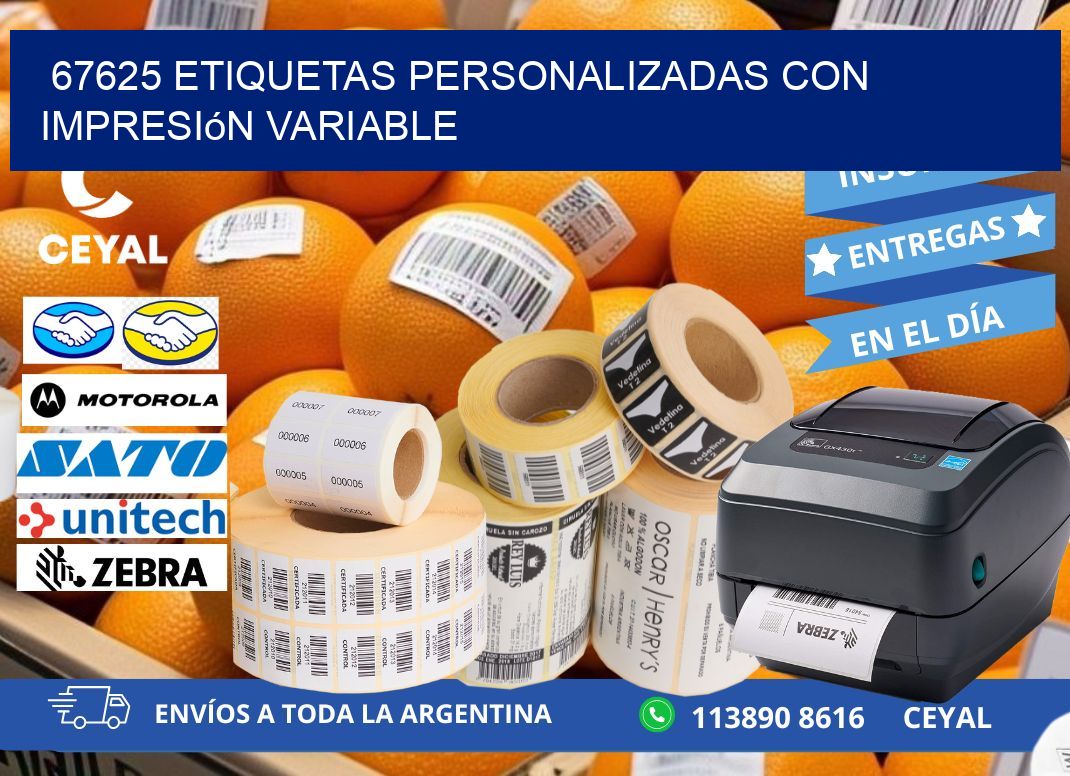 67625 etiquetas personalizadas con impresión variable