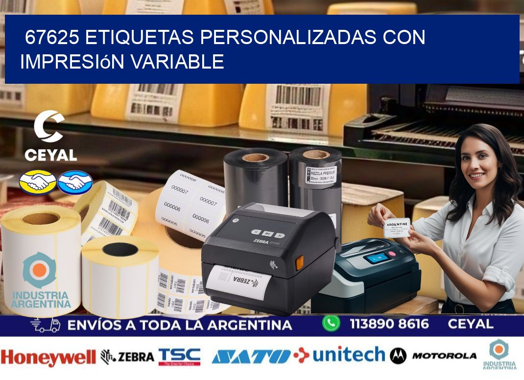 67625 etiquetas personalizadas con impresión variable