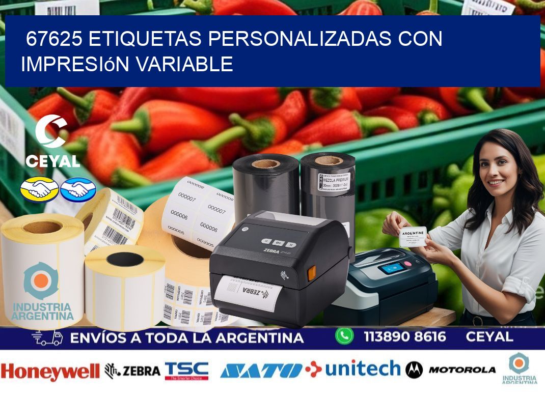 67625 etiquetas personalizadas con impresión variable